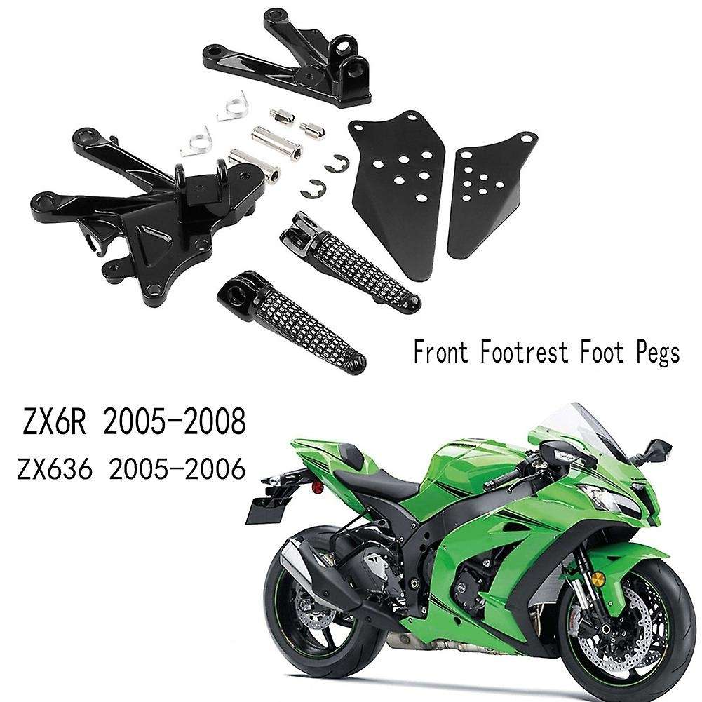 Motorcycle Foot Support Set Footrest Foot Pegs for ZX6R 2005-2008 ZX636 2005-2006