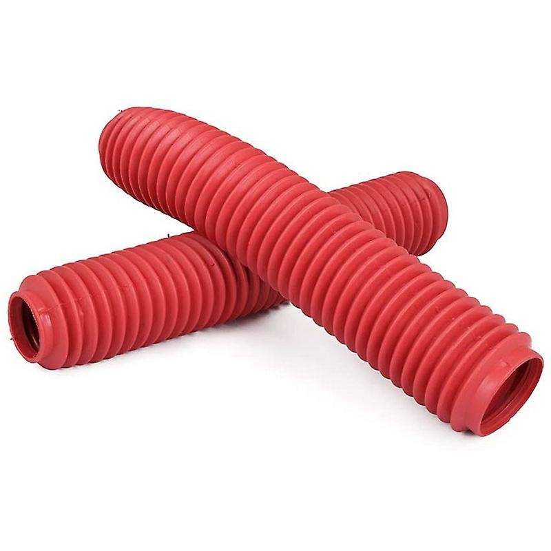 Motorcycle Fork Boots Shock Covers Protector Rubber for Dirt Bike Universal - Red