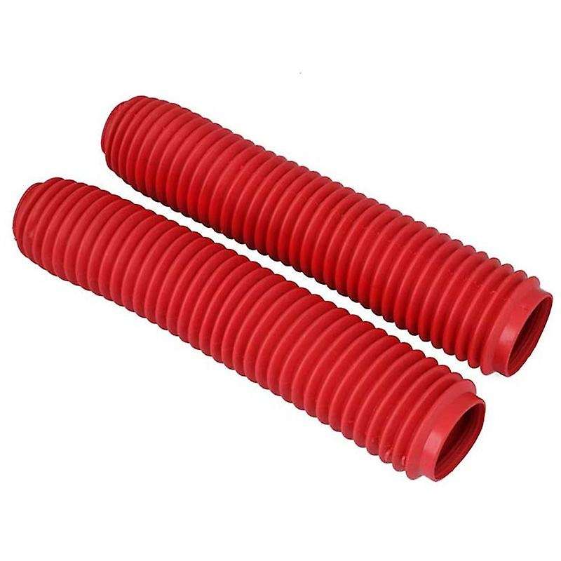 Motorcycle Fork Boots Shock Covers Protector Rubber for Dirt Bike Universal - Red