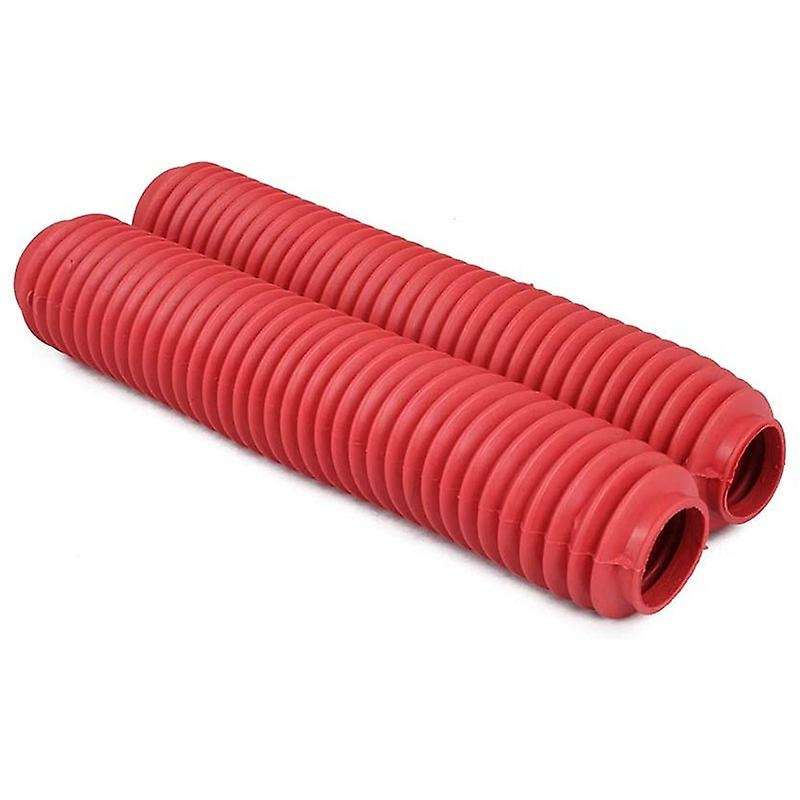 Motorcycle Fork Boots Shock Covers Protector Rubber for Dirt Bike Universal - Red