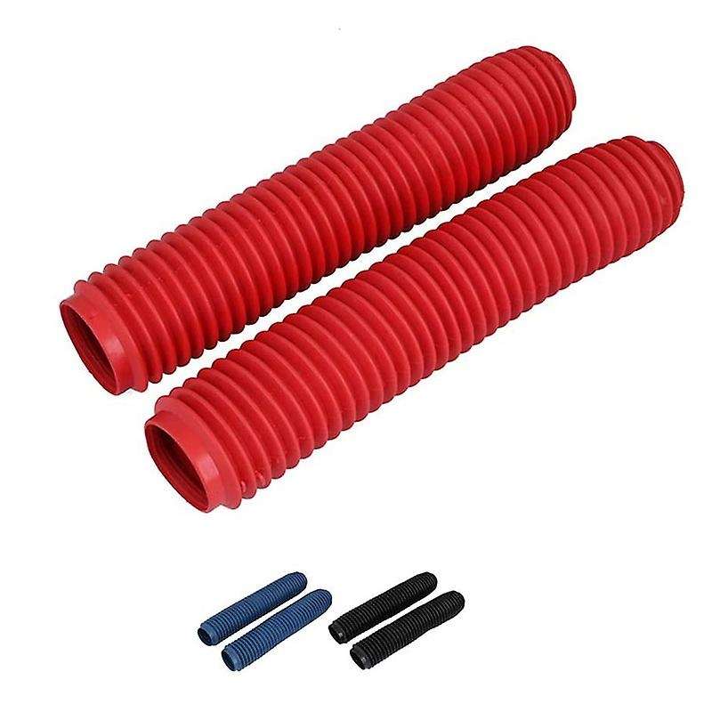Motorcycle Fork Boots Shock Covers Protector Rubber for Dirt Bike Universal - Red