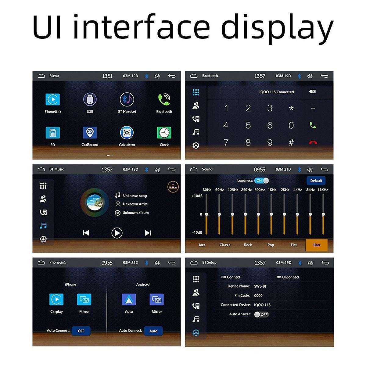 Motorcycle GPS Navigation IP65 Waterproof Wireless Carplay Android Auto Display 5 Inch Bluetooth Por