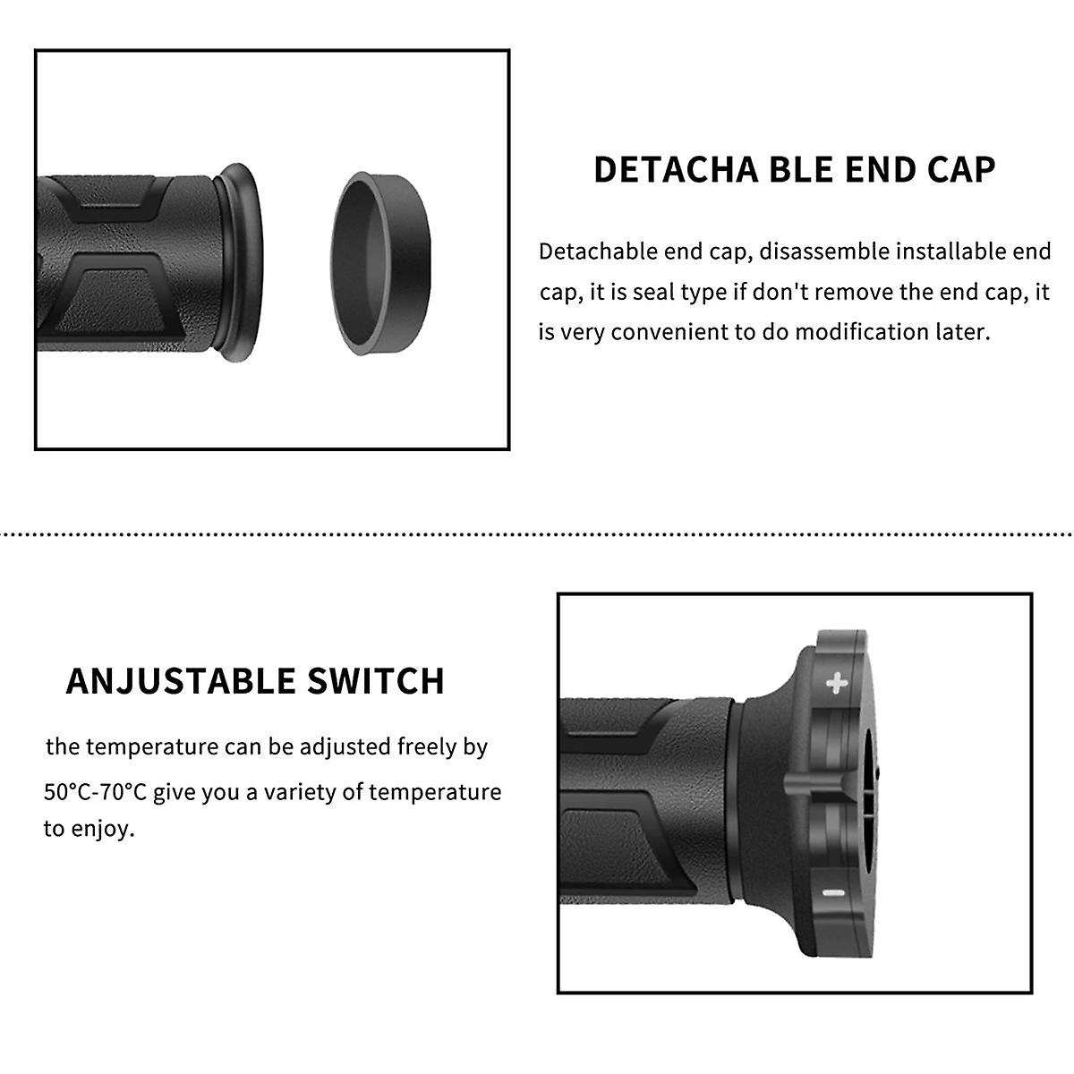 Motorcycle Hand Heated Grips 22mm Hand Heated Grips ATV Warmers Molded Grips Adjustable Temperature