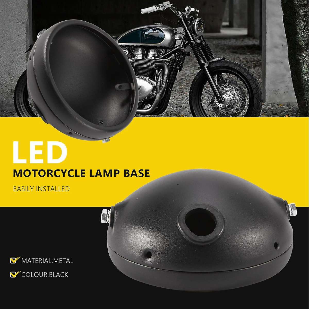 Motorcycle Headlight Base 7-Inch Retro LED Headlight Shell Base