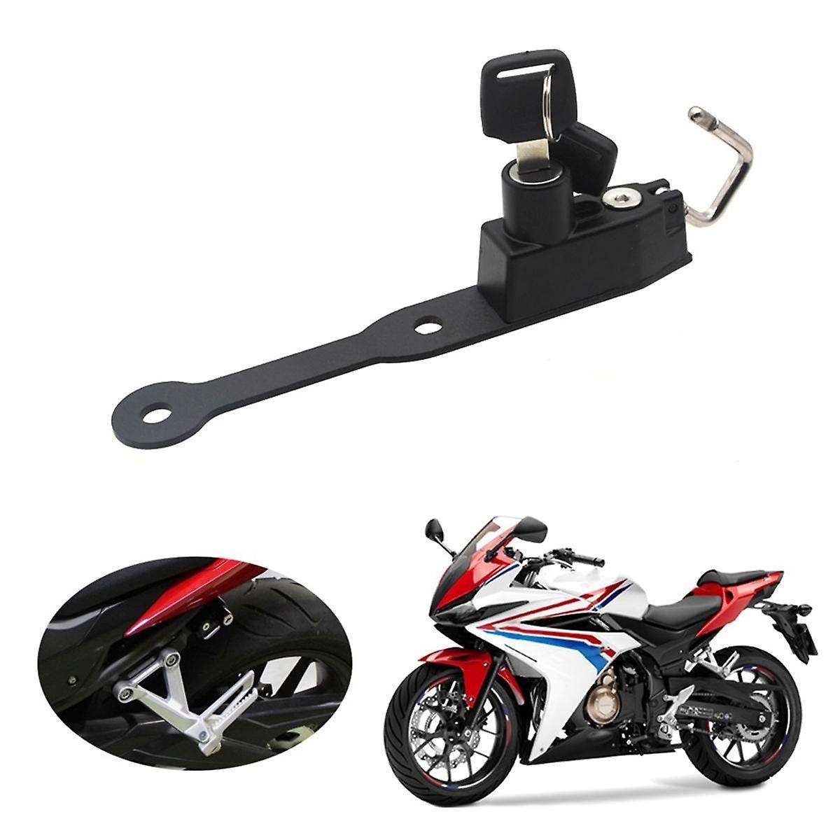 Motorcycle Helmet Lock Side Anti-theft Security with 2 Keys for Cb750 23- Cbr400r Cbr500r Cbr650f Cb