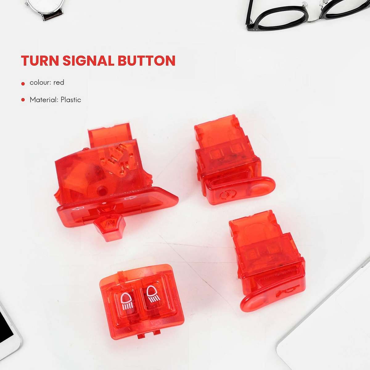Motorcycle Horn Switch Button Turn Signal Switch Button Start Button for AF27 AF28 AF34 AF35 Red