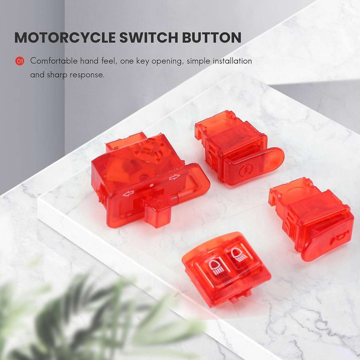 Motorcycle Horn Switch Button Turn Signal Switch Button Start Button for AF27 AF28 AF34 AF35 Red