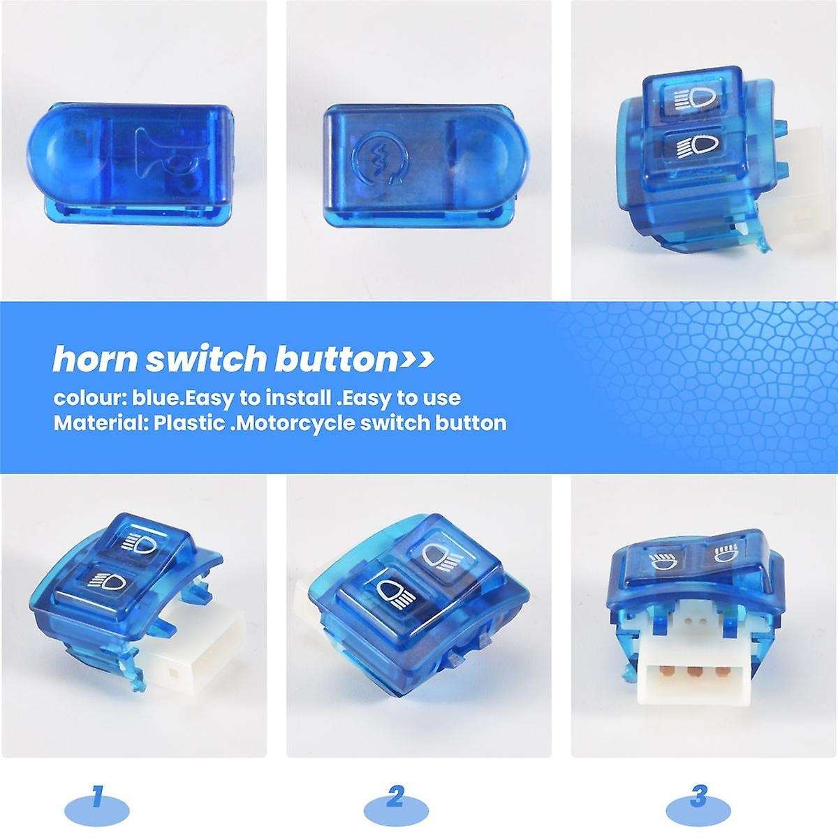Motorcycle Horn Switch Button Turn Signal Switch Button Start Button for AF27 AF28 AF34 AF35 Blue
