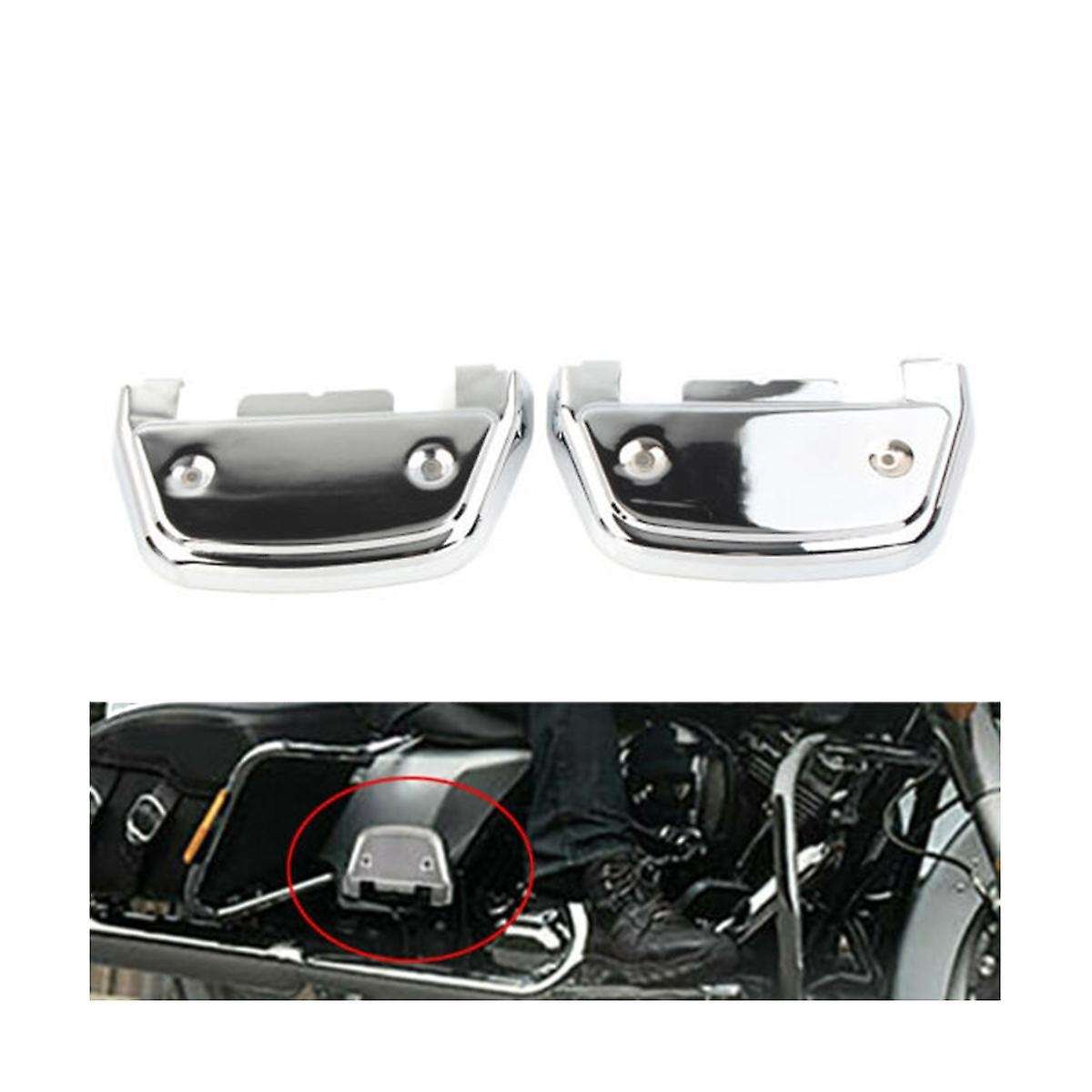 Motorcycle Passenger Footboard Covers for Glide Street Glide Road Ultra Softail Chrome D-shaped Foo