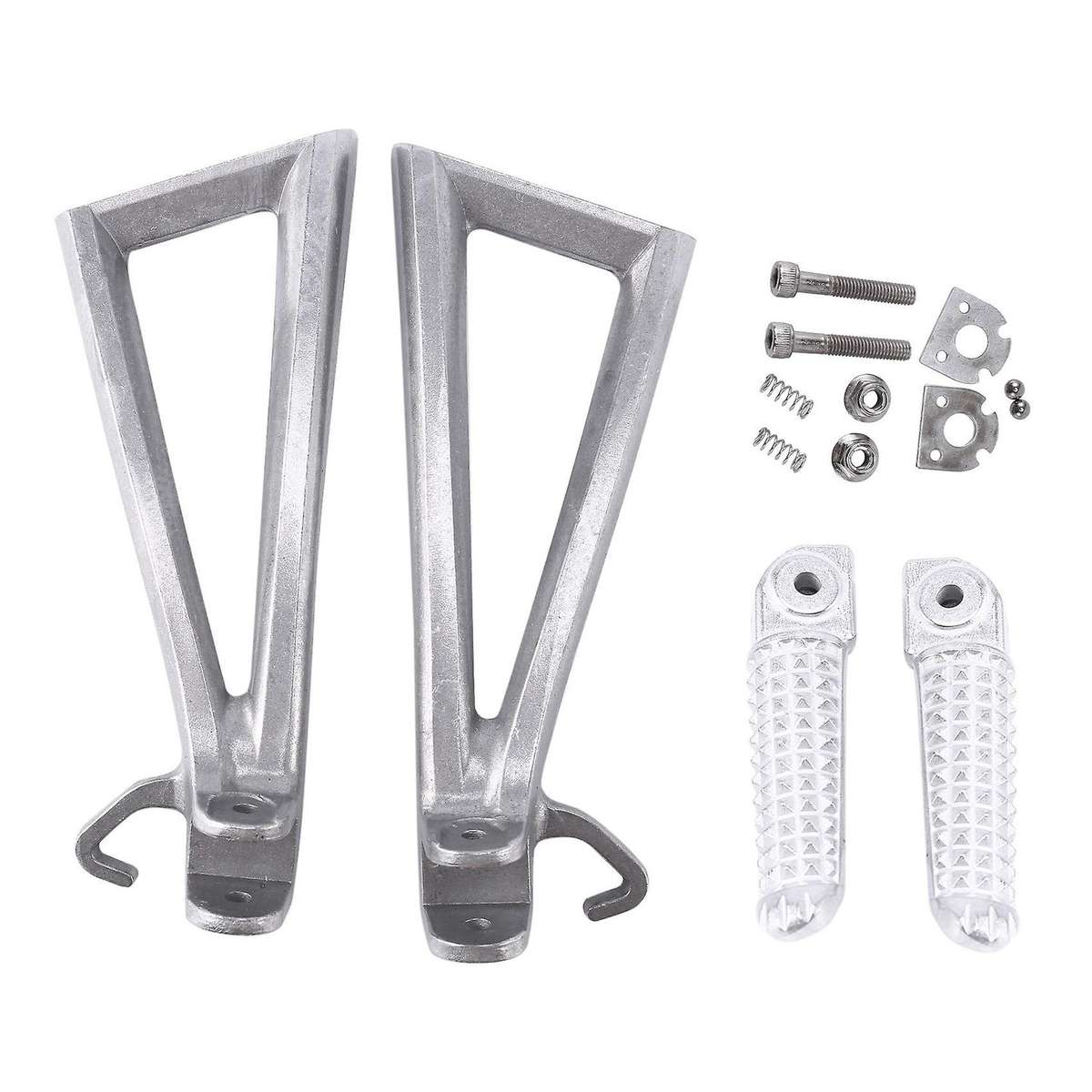 Motorcycle Rear Passenger Footrest Foot Pegs Bracket Set for YZF-R6 2006-2017,Silver