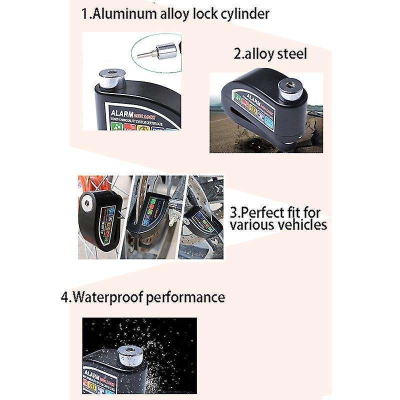 Motorcycle Scooter Disc Brake Lock Motor Bicycle Anti-Theft Wheel Disc Brake Lock Waterproof Securit