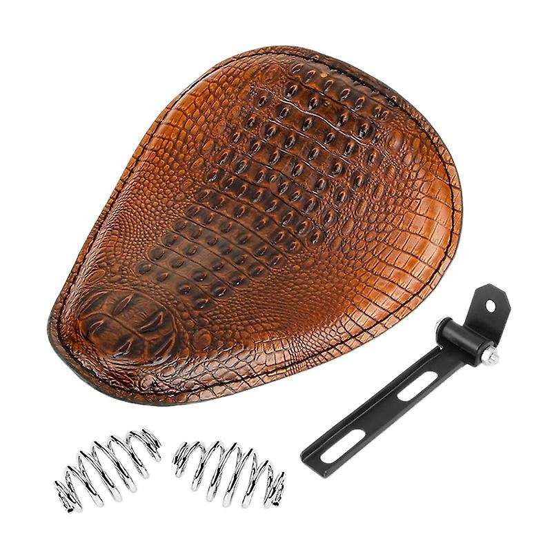 Motorcycle Solo Seat Springs Mounting Bracket Kit for XL 883 1200 Chopper Custom Brown-Crocodile