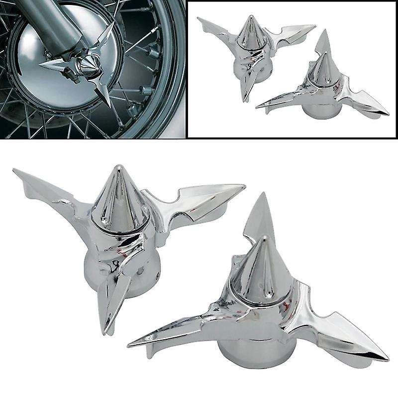 Motorcycle Spun Blade Spinning Front Axle Cap Nut Cover for XL883 XL1200 X48 Softail XL XG(Silver)