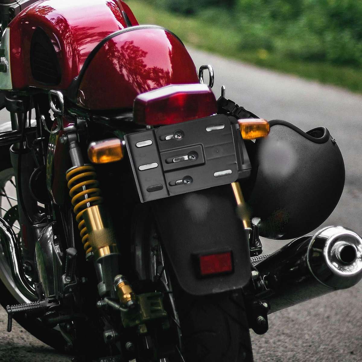 Motorcycle Telescopic Folding LED Light Side Mount License Plate Holder with LED Light for Fat Boy