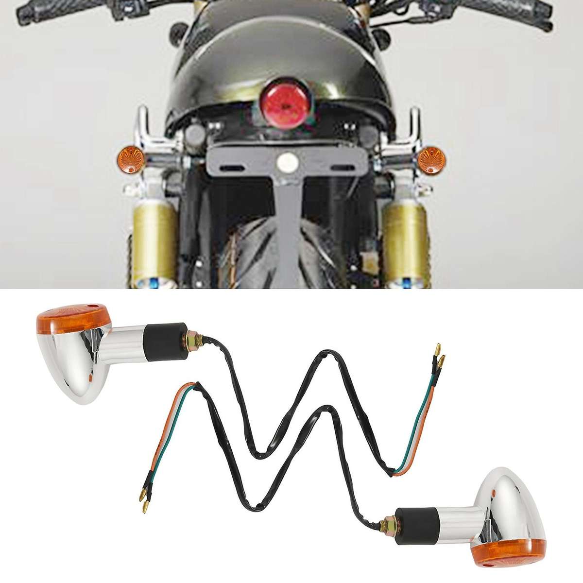 Motorcycle Turn Signals Front Rear Lights Compatible Honda Harley Kawasaki