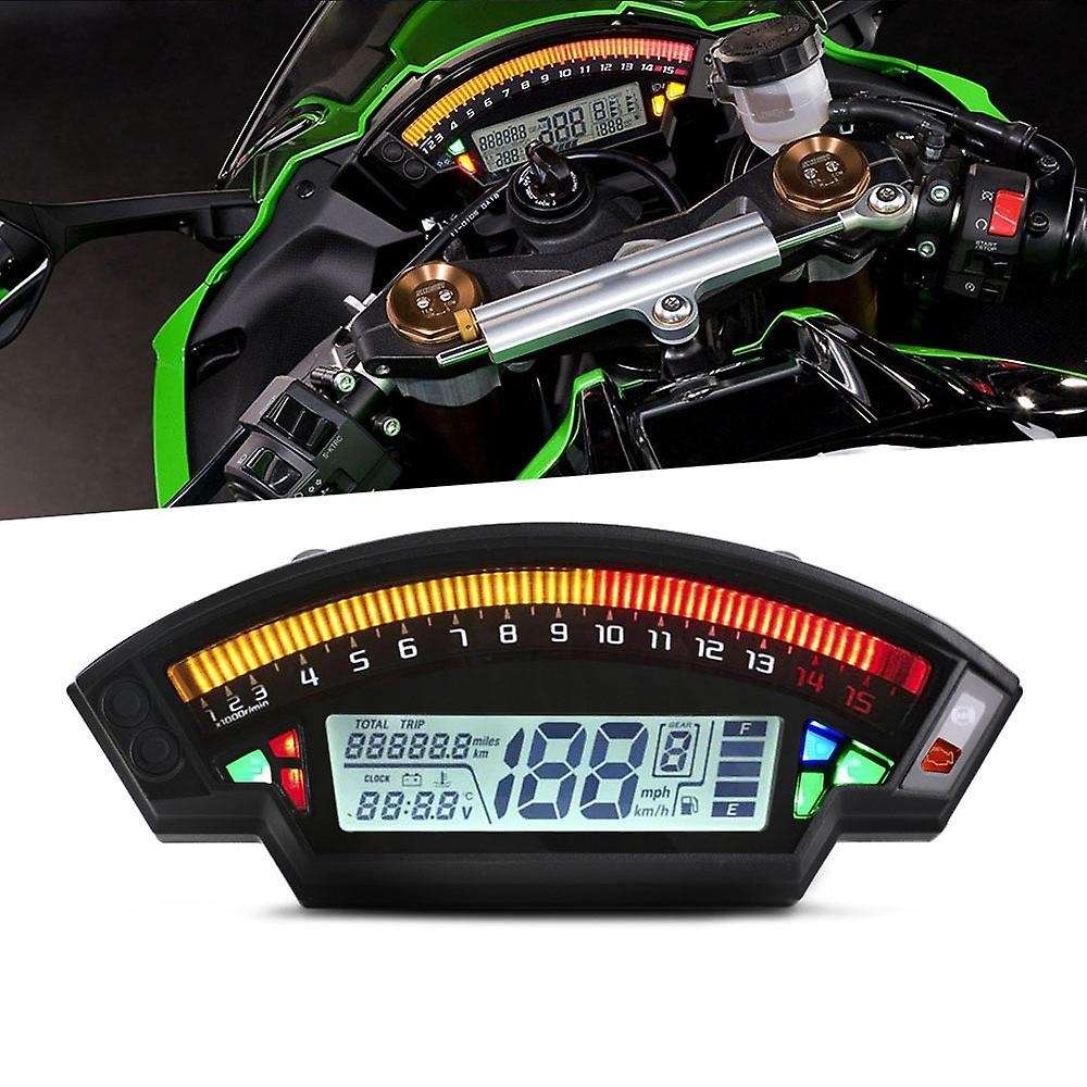 Motorcycle Universal LCD Digital Speedometer 14000RPM 6 Speed 199Km/H for 1,2,4 Cylinder Meter Odome