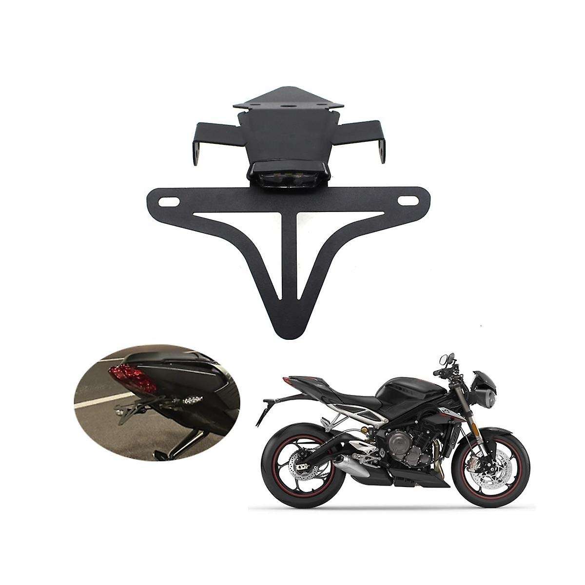 Motorcylce License Plate Holder Bracket Tail Tidy Eliminator Led Light Fit for Street Triple 765 765