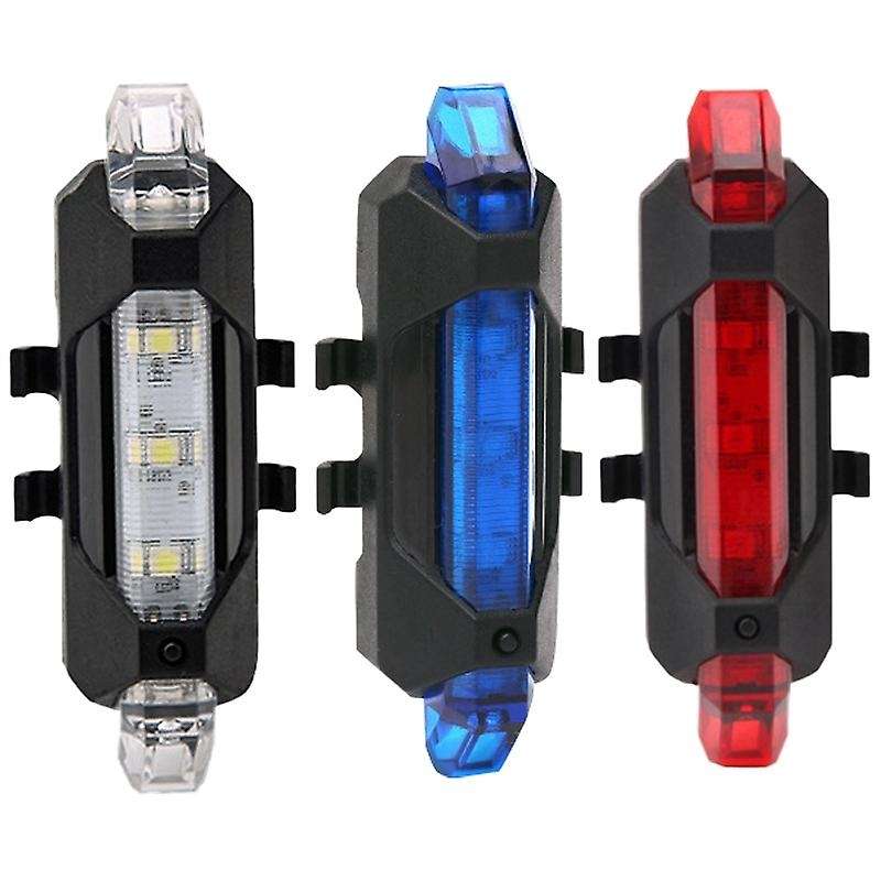 Mountain Bike USB Charging Tail Light 5 LED Waterproof Super Bright Charging Tail Light Warning Ligh