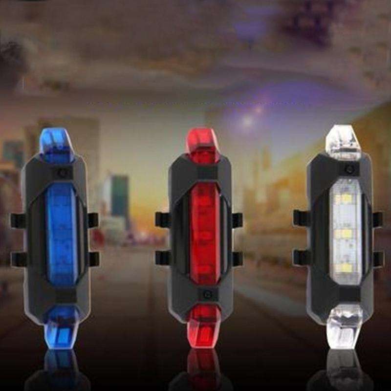 Mountain Bike USB Charging Tail Light 5 LED Waterproof Super Bright Charging Tail Light Warning Ligh