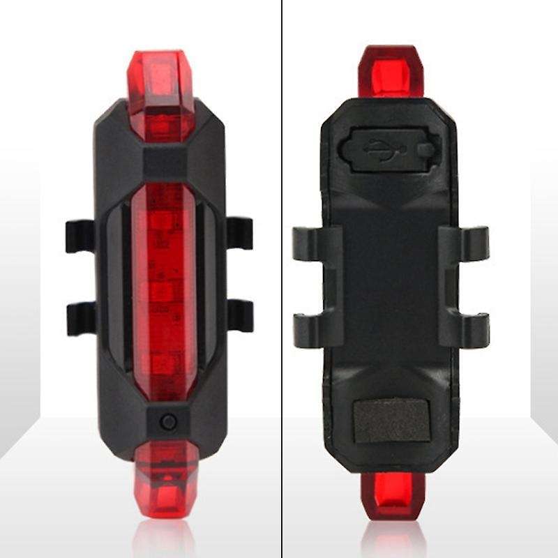 Mountain Bike USB Charging Tail Light 5 LED Waterproof Super Bright Charging Tail Light Warning Ligh