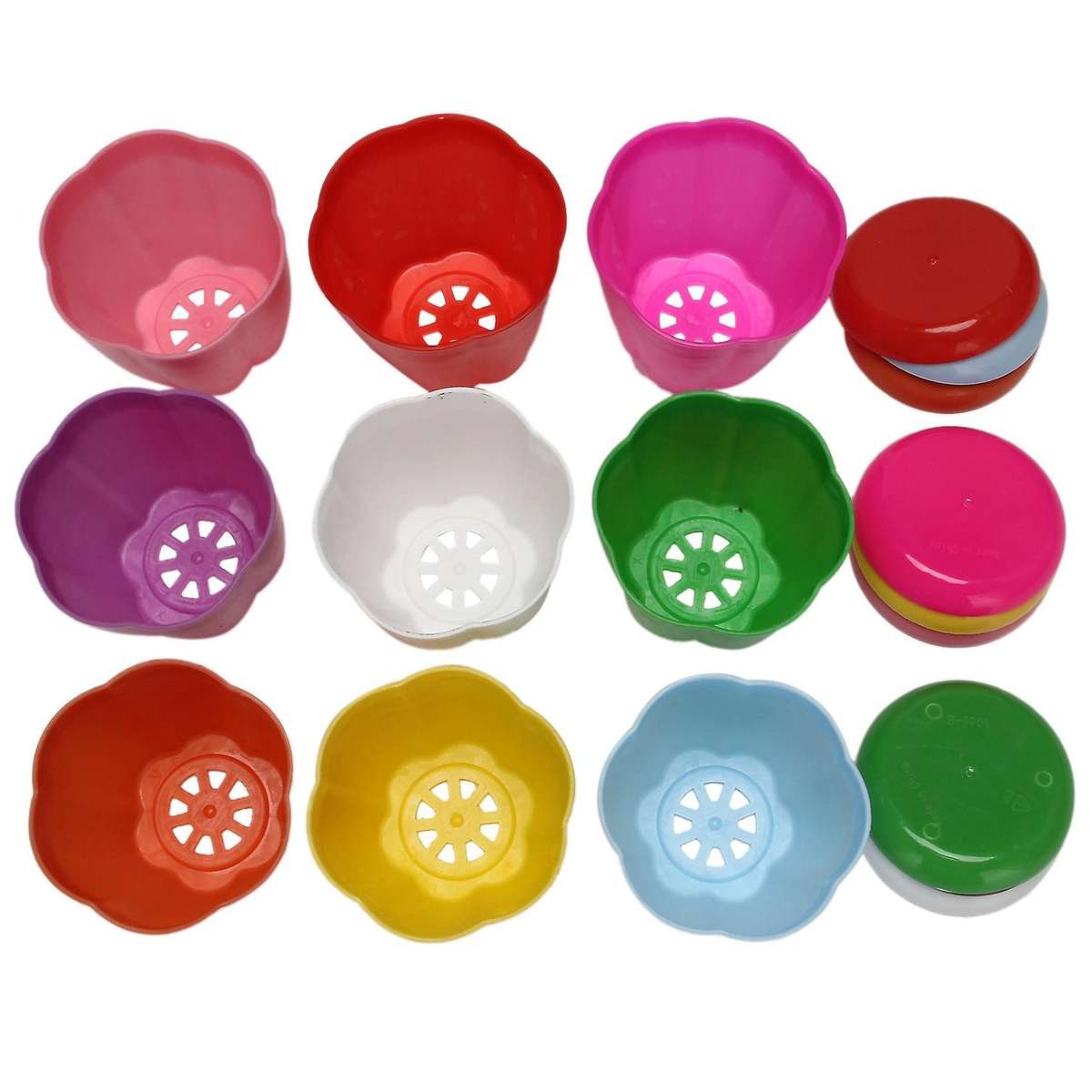 Multi Color Thick Plastic Plant Pots Seedling Nursery Transplanting Planter Container Outdoor Indoo