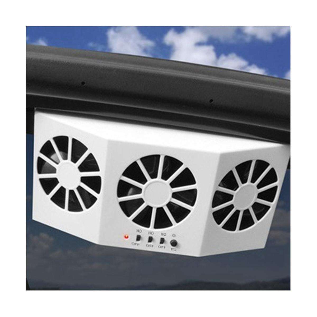 Multifunctional Car Ventilation Fan Car Fan Wireless Solar Charging Fan Portable Compact Radiator,bl