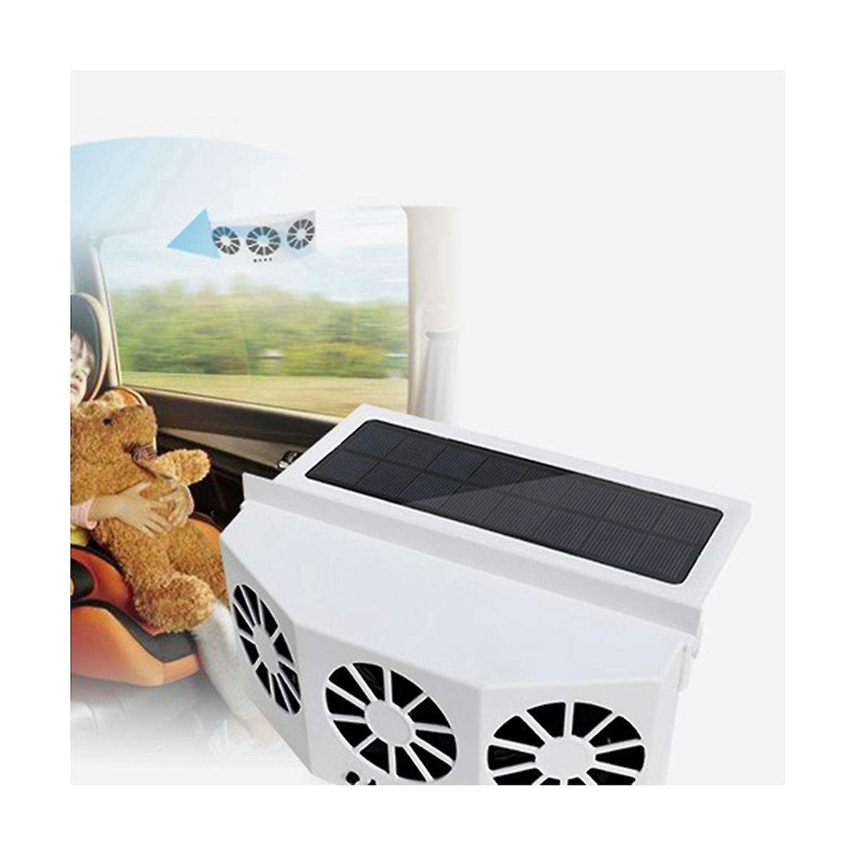 Multifunctional Car Ventilation Fan Car Fan Wireless Solar Charging Fan Portable Compact Radiator,bl