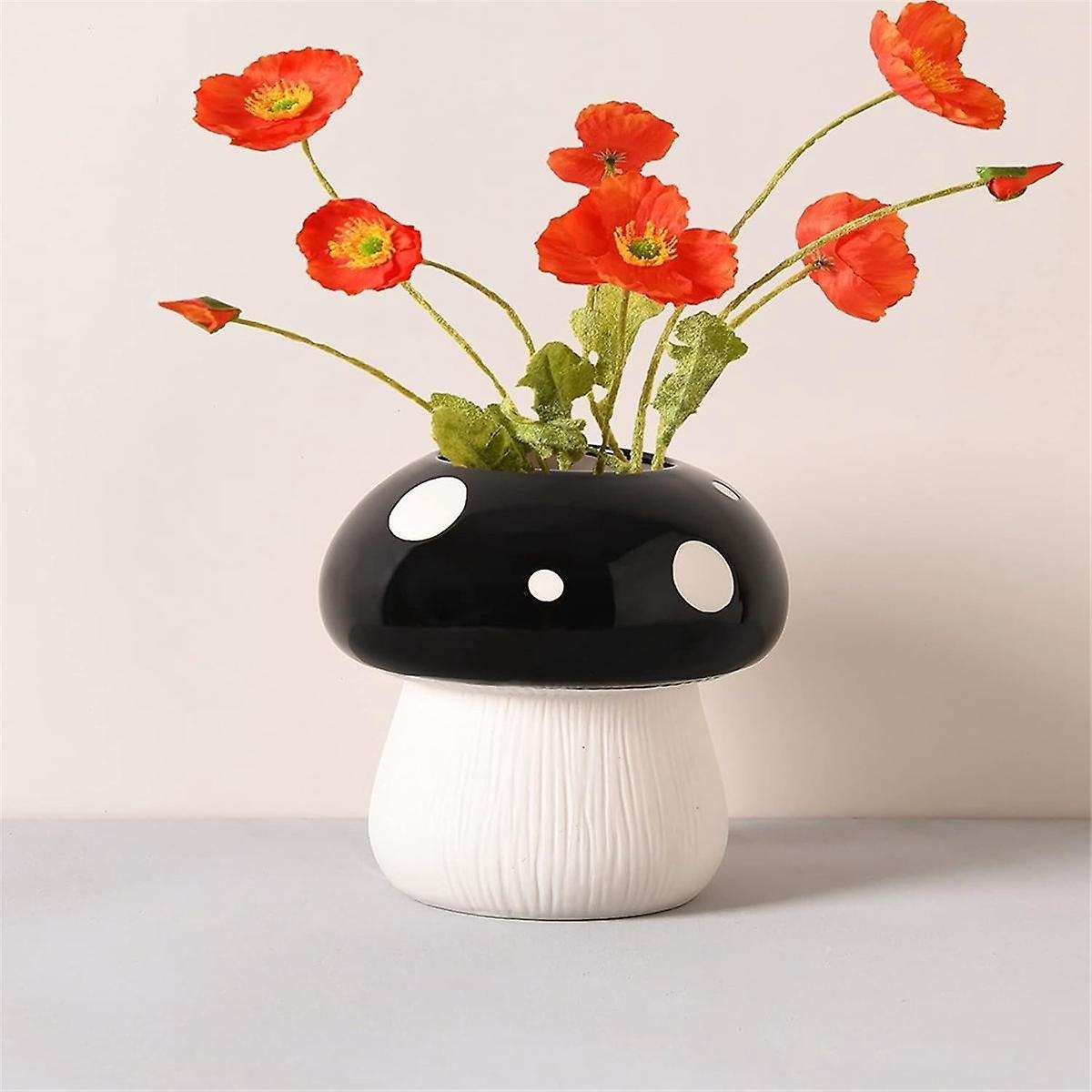 Mushroom Ceramic Vase for Decorative, Flower Vase for Home Decor, Nordic Vases, Minimalist Planter