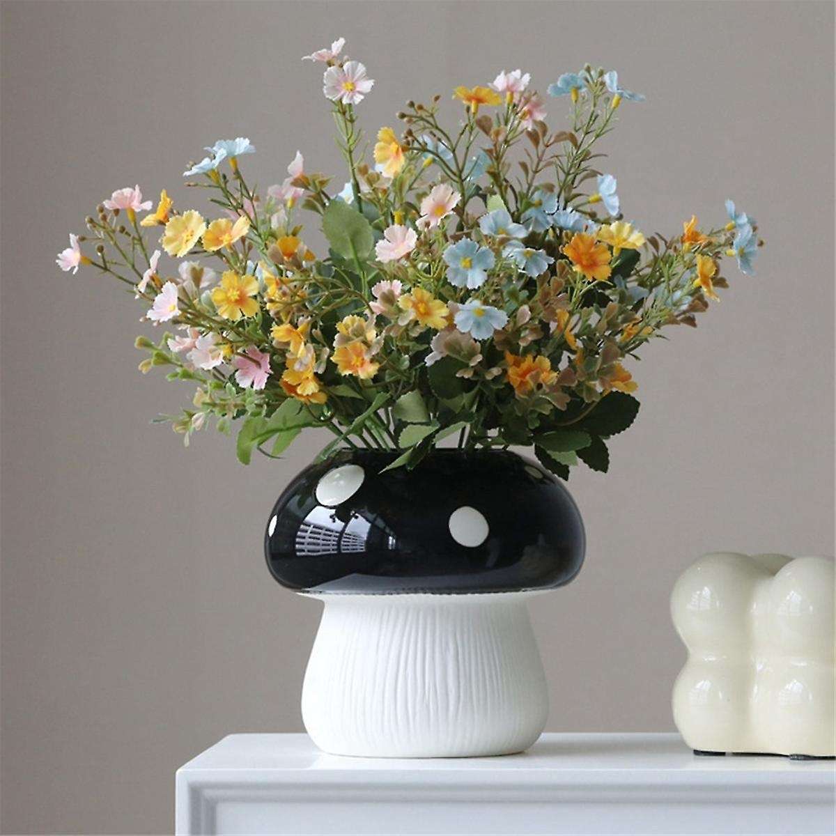 Mushroom Ceramic Vase for Decorative, Flower Vase for Home Decor, Nordic Vases, Minimalist Planter V