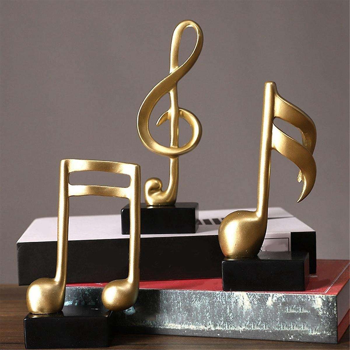 Music Note Decor Musical Sculpture Statue Resin Music Note Figurine for Home Piano Gifts Resin Ornam