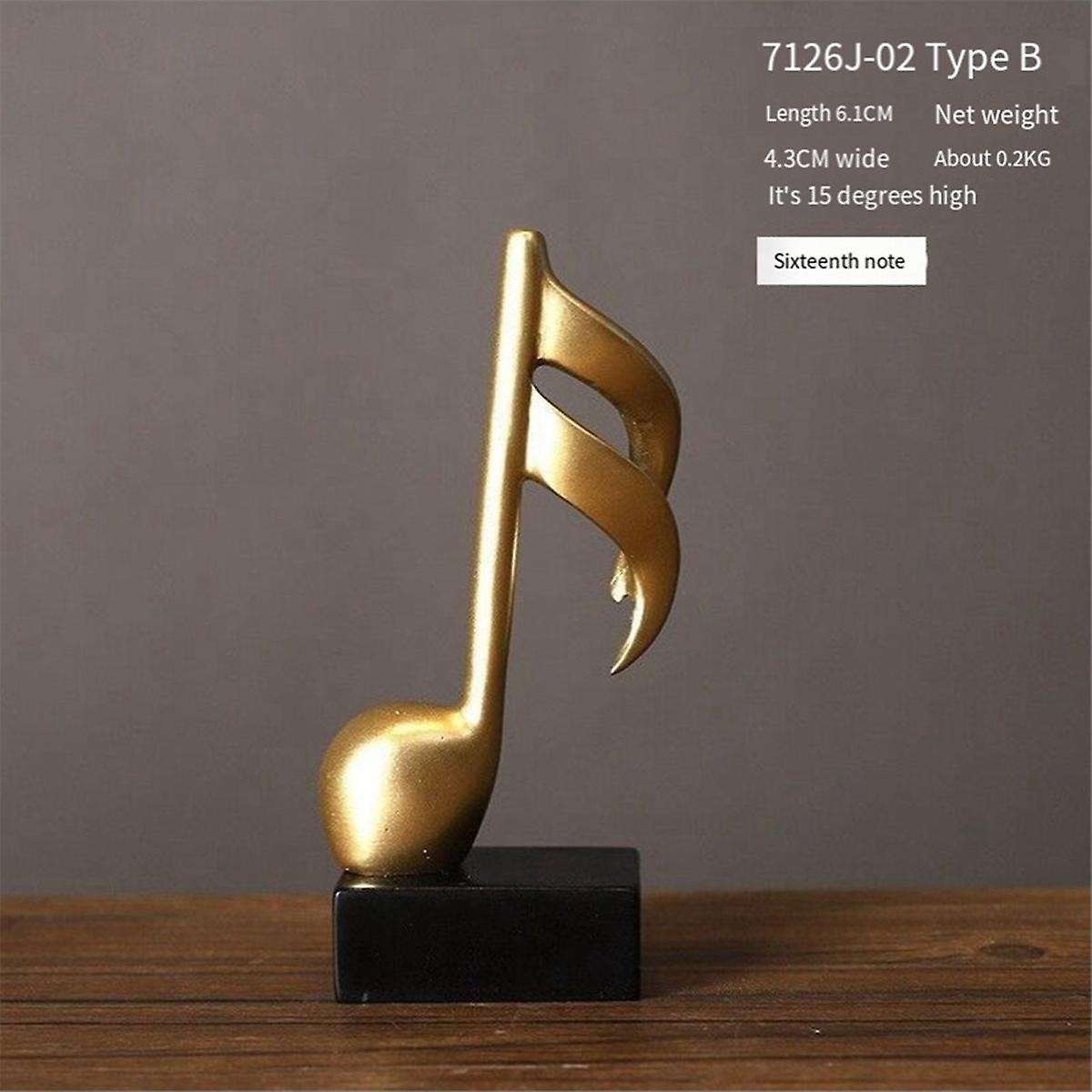 Music Note Decor Musical Sculpture Statue Resin Music Note Figurine for Home Piano Gifts Resin Ornam