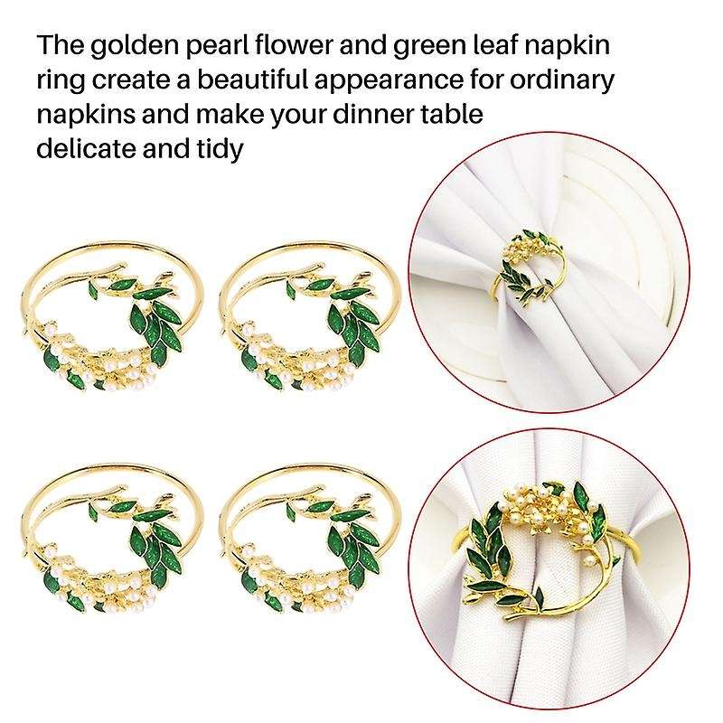 Napkin Ring Flower Napkin Rings Set of 6 Metal Napkin Holder for Wedding Party Dinner Table Decorati
