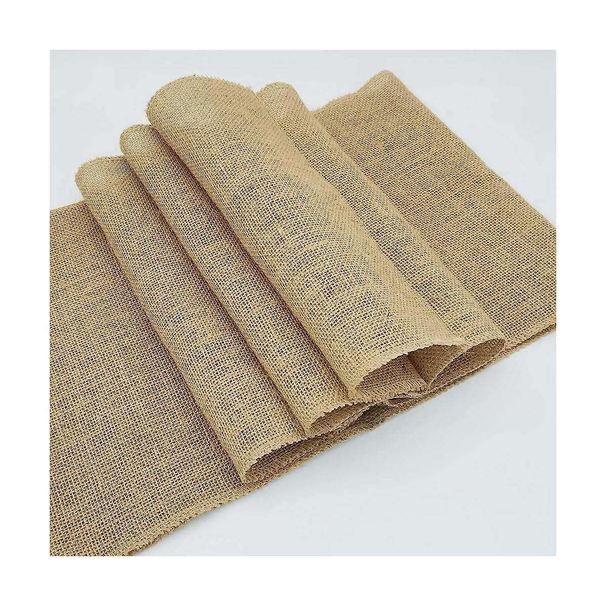 Natural Burlap Tablecloth, 12 X 72 Inch Rustic Tablecloth and Placemat Bulk, Farmhouse Style Party,