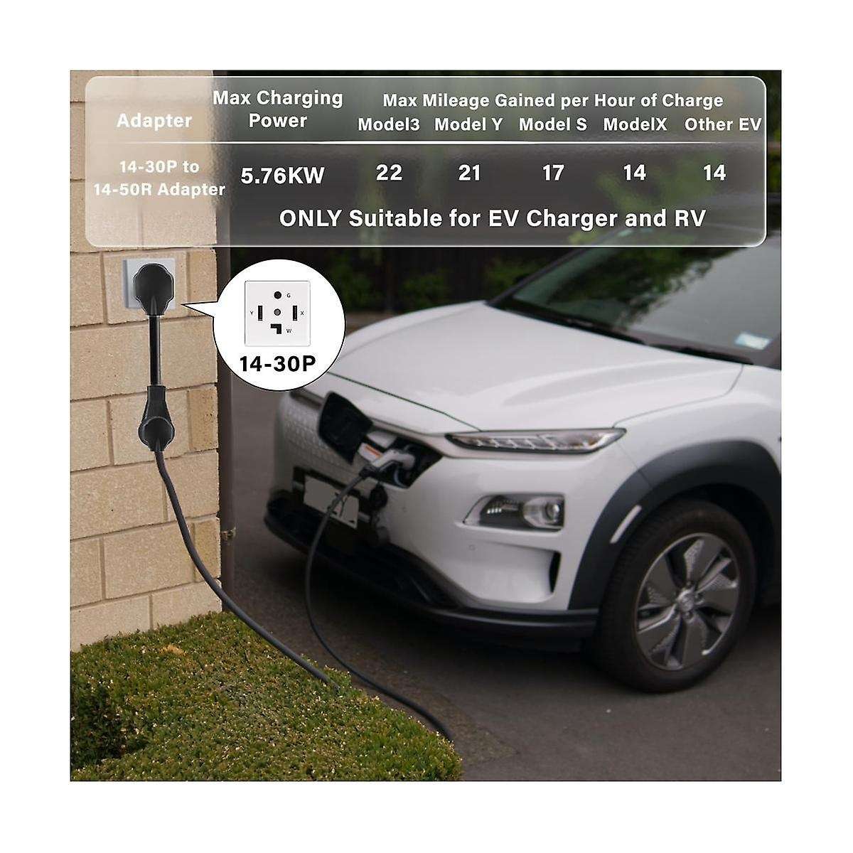 Nema 14-30p to 14-50r Ev Charger Adapter Compatible 30amp to 50amp Ev Conversion Adapter Cord for 2