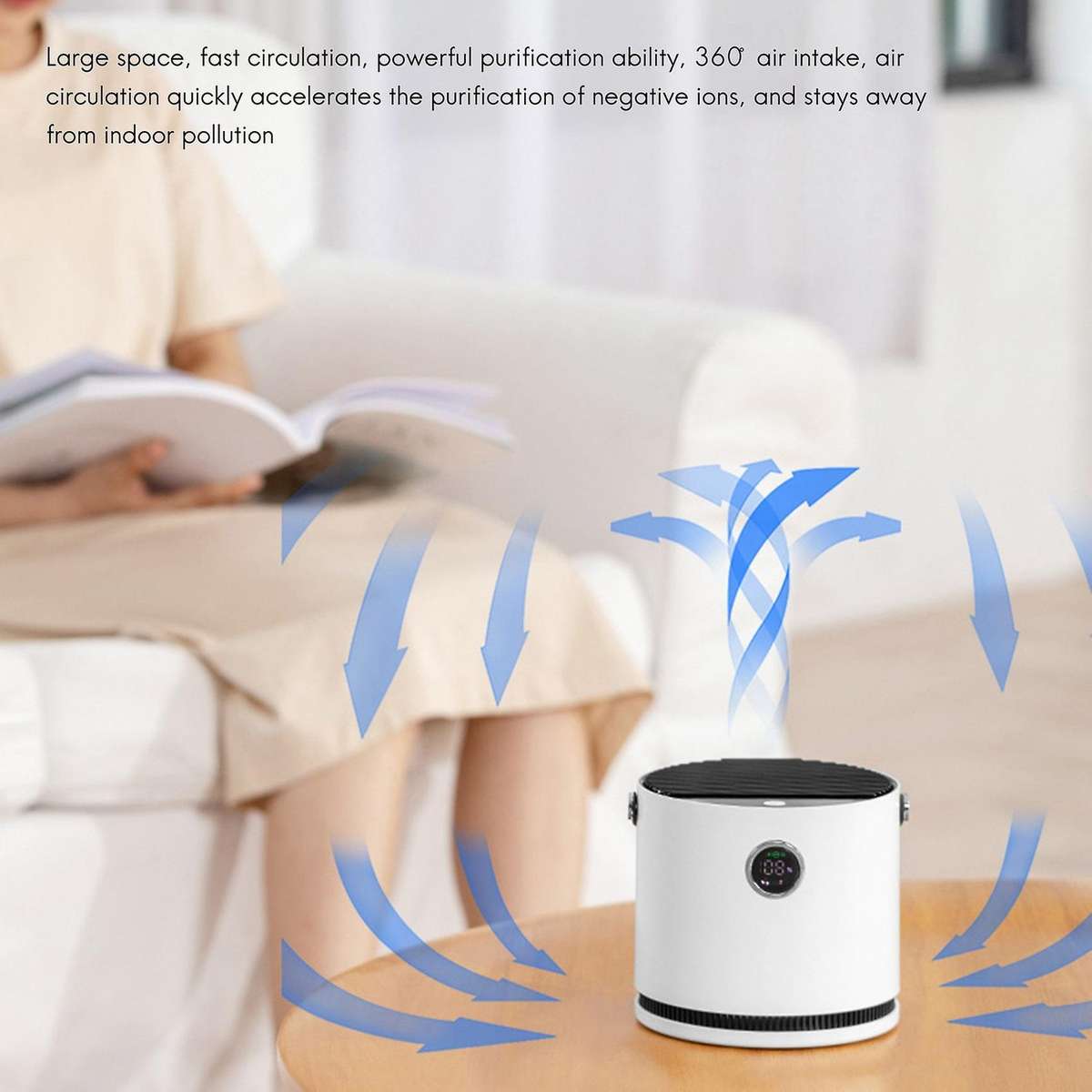 Negative Ion Generator Smart Air Purifier for Home Air Freshener in Addition to Formaldehyde Desktop