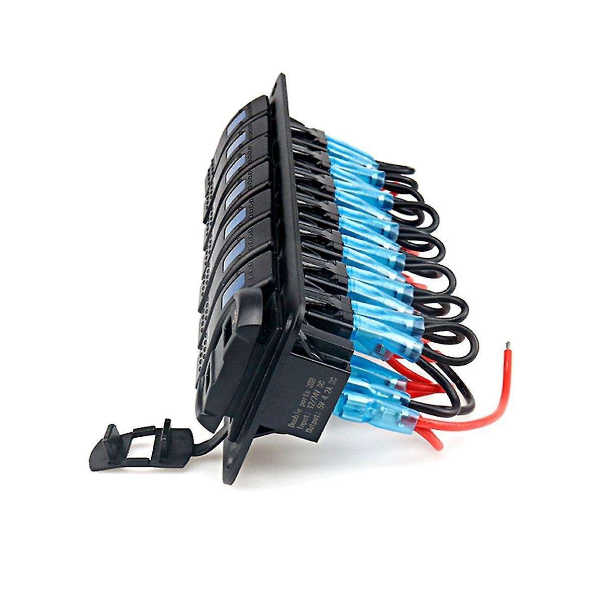 New 12-24v Universal Fast Charging Indicator Panel for Car Caravan-retrofitting Panels 7 Switches D