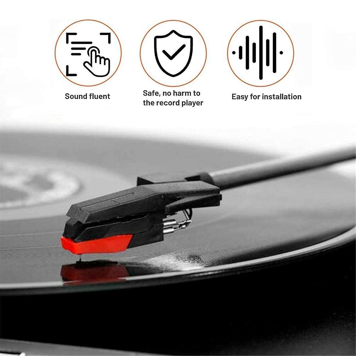 New 5-Pack Diamond Record Needle Replacement, Vinyl Record Needle with Needle Cleaning Brush Kit