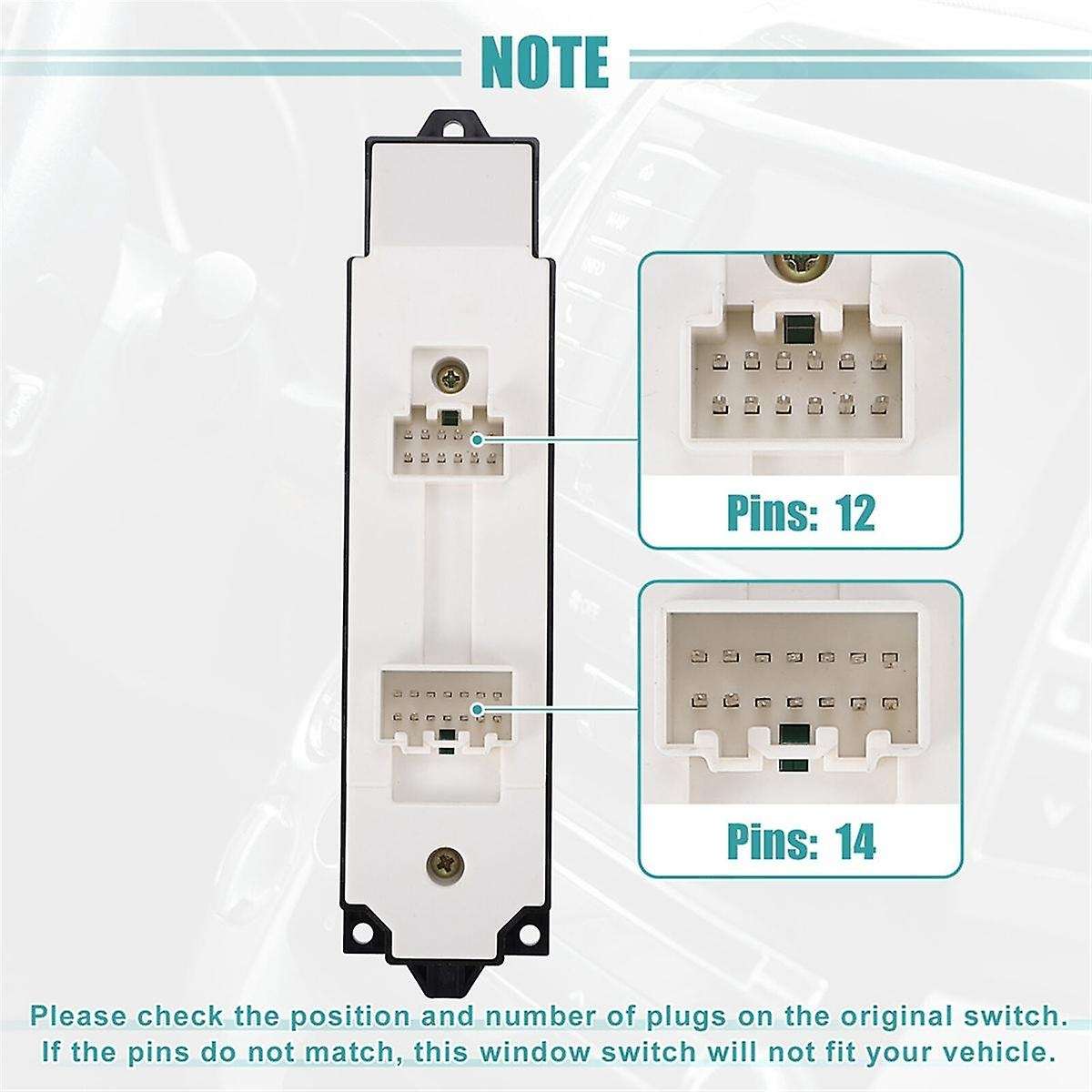 New BEK6-66-350 Power Window Master Switch Control Button for 3 M3 2.0L 2008-2009 BEK666350 12+14Pi