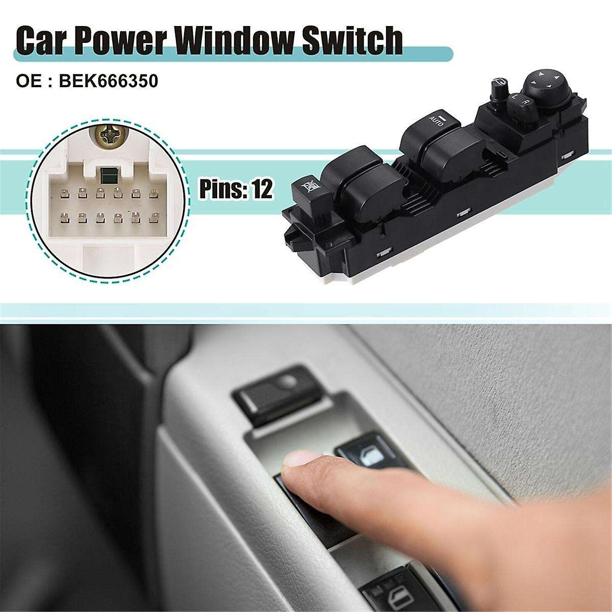 New BEK6-66-350 Power Window Master Switch Control Button for 3 M3 2.0L 2008-2009 BEK666350 12+14Pi