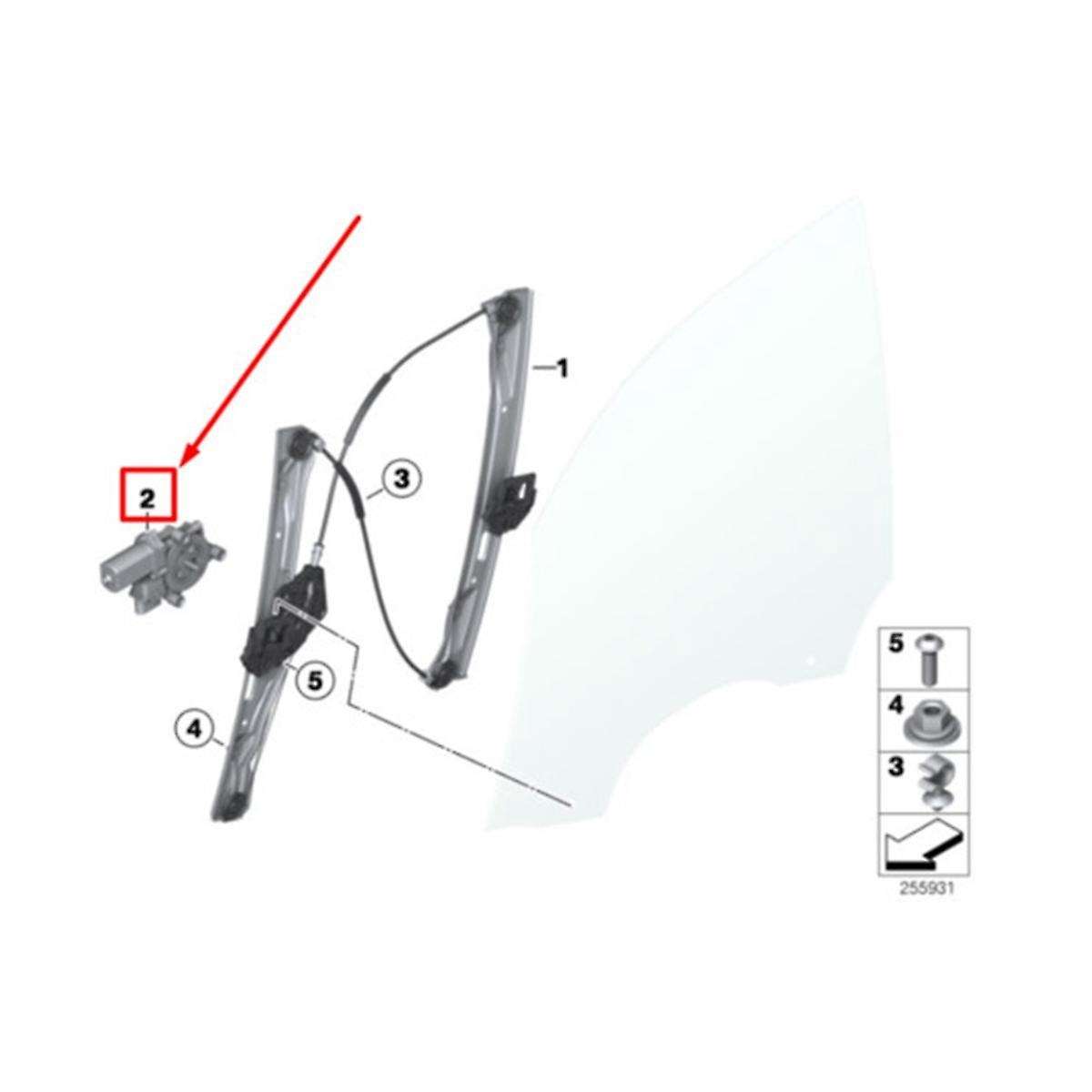 New Car Window Lifter Right Front for 3 Series 2012-2015 Window Motor Assembly 67627406634