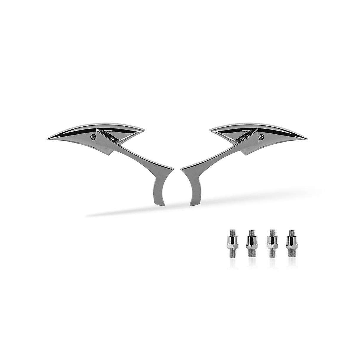 New Chrome Custom Rearview Rear View Mirrors Silver for Motorcycle Cruiser Chopper Glide