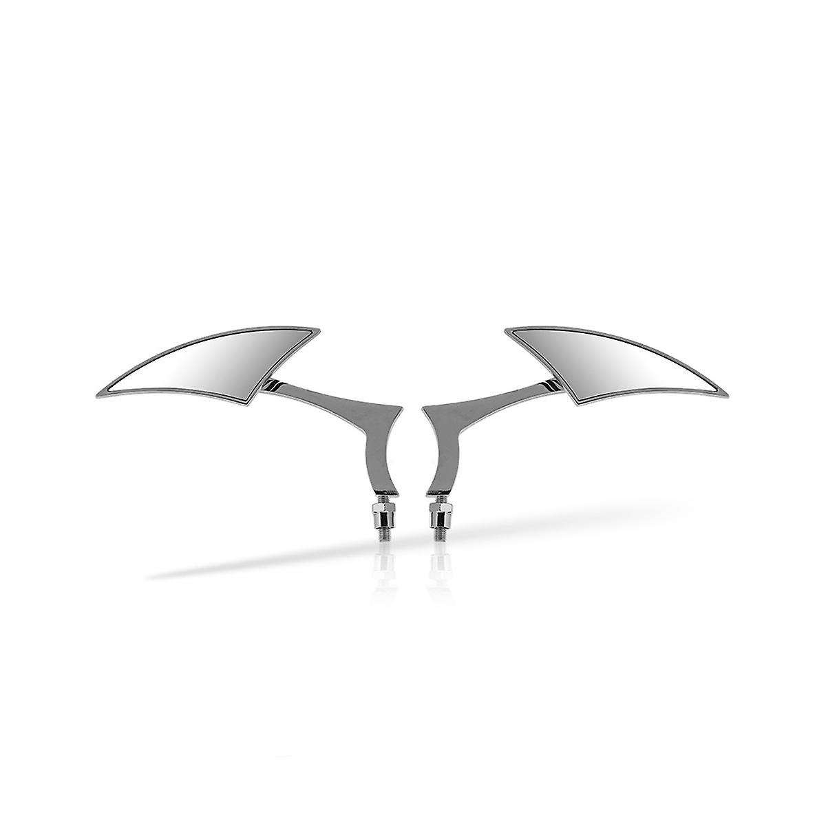 New Chrome Custom Rearview Rear View Mirrors Silver for Motorcycle Cruiser Chopper Glide