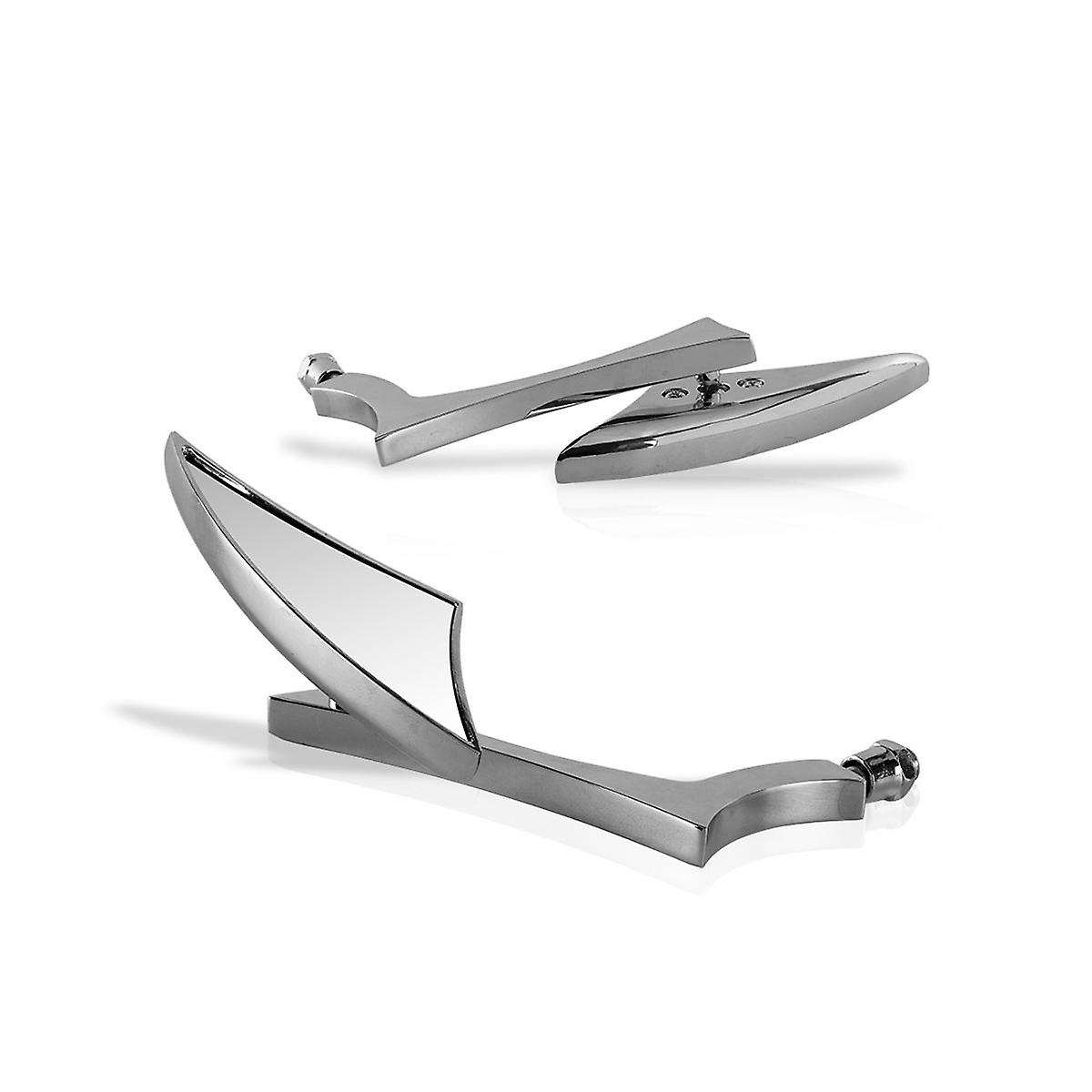 New Chrome Custom Rearview Rear View Mirrors Silver for Motorcycle Cruiser Chopper Glide