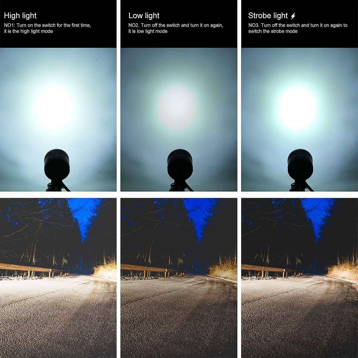 New Motorcycle Fog Lights for All Mountain Bikes, ATVs, Motorcycles LED Driving Lamp, 4 Lamp Beads