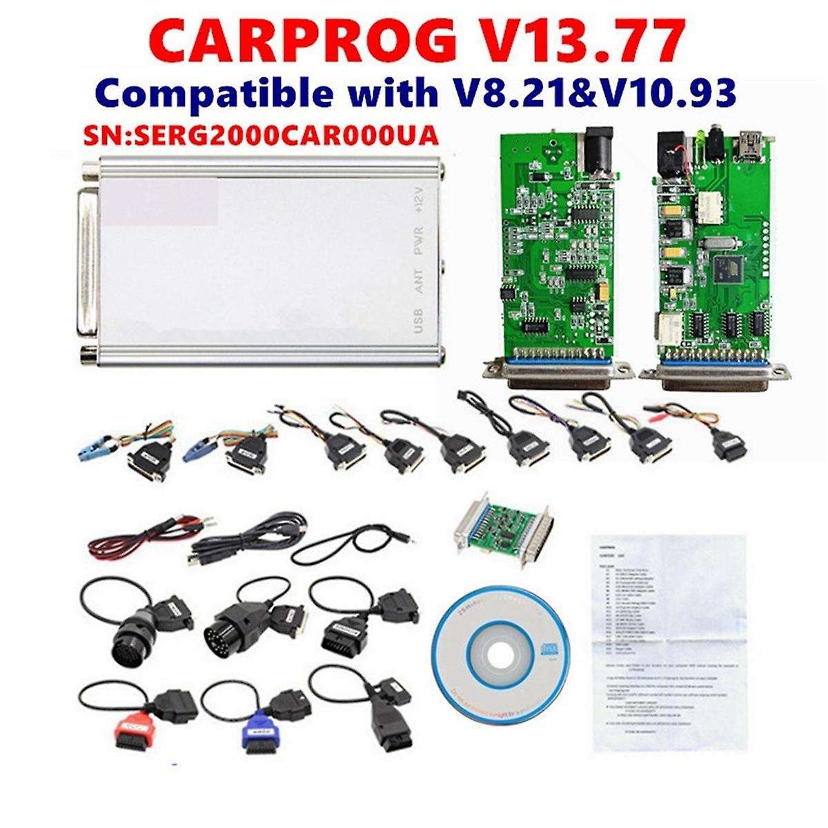 New Release V13.77 CARPROG .21 Online Version V10.93 Car ECU Repair Tool Add Authorization 21 Adapte