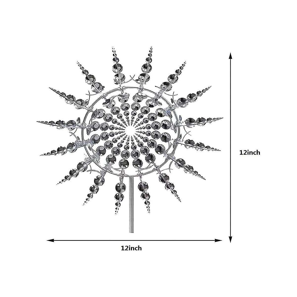 New Unique and Magical Metal Windmill 3d Wind Powered Kinetic Sculpture Lawn Metal Wind Solar Spinne