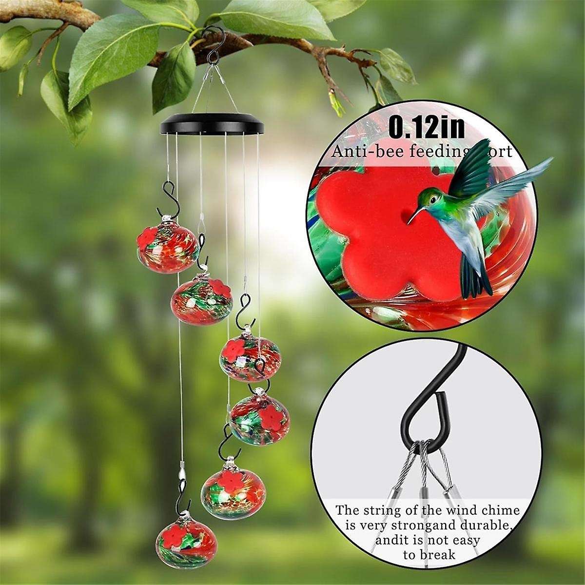 New Wind Chime Bird Feeder Garden Decor Outdoor, Bird Feeder with Hanging and Window Connection