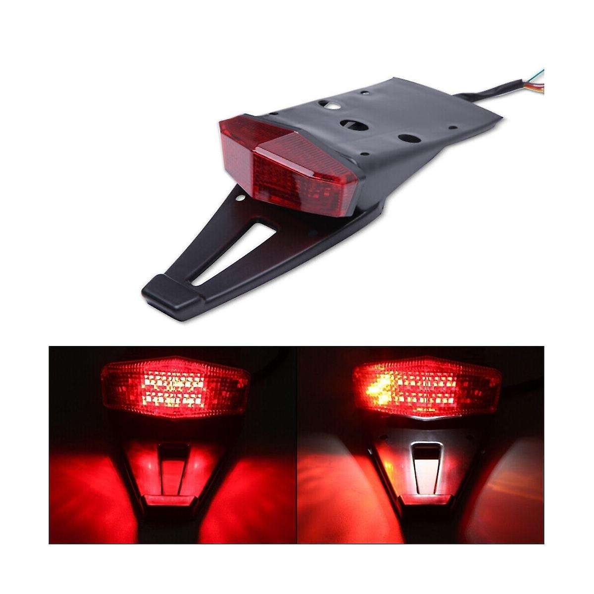 New Wd 12vled Rear Tail Light for Motorbikes Off-road Retrofit Licence Plate Light with Gray