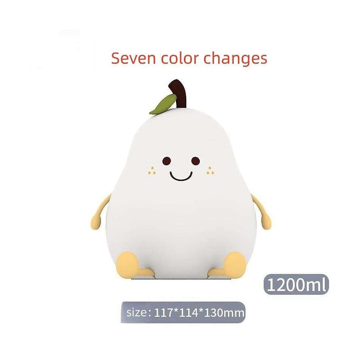 Night Light for Kids, Silicone Nursery Pear Lamp, Fruit Nightlight,squishy Night Lamp for Bedroom, B