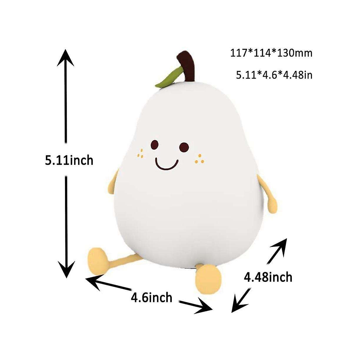 Night Light for Kids, Silicone Nursery Pear Lamp, Fruit Nightlight,squishy Night Lamp for Bedroom, B
